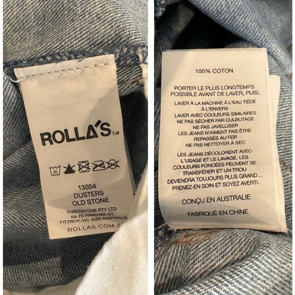 ROLLA'S Duster High Rise Slim Straight Jeans In Old Stone Size 31 - Picture 13 of 15